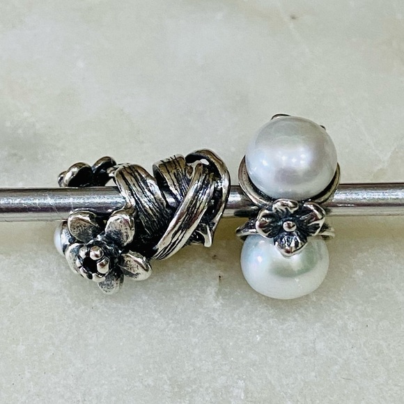 2 Silver & Pearl Trollbead - Picture 2 of 4